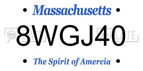 8WGJ40 Massachusetts License Plate