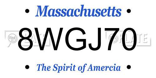 8WGJ70 Massachusetts License Plate