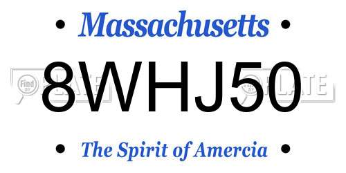 8WHJ50 Massachusetts License Plate