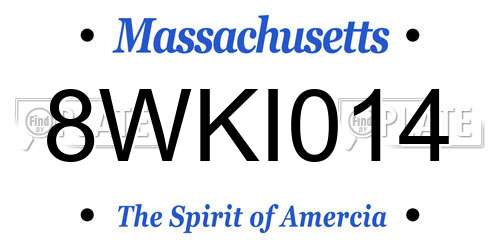 8WKI014 Massachusetts License Plate