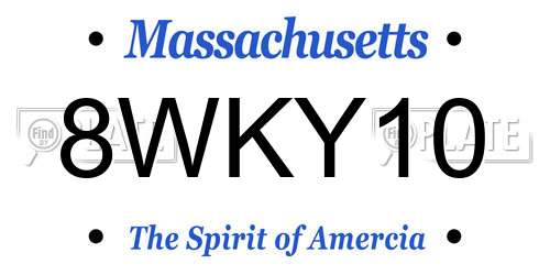 8WKY10 Massachusetts License Plate