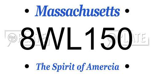 8WL150 Massachusetts License Plate