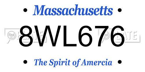 8WL676 Massachusetts License Plate