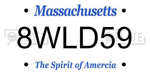 8WLD59 Massachusetts License Plate