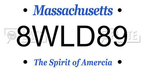 8WLD89 Massachusetts License Plate