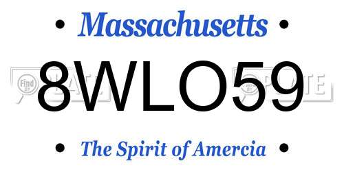 8WLO59 Massachusetts License Plate