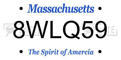8WLQ59 Massachusetts License Plate