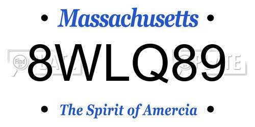 8WLQ89 Massachusetts License Plate
