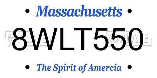 8WLT550 Massachusetts License Plate