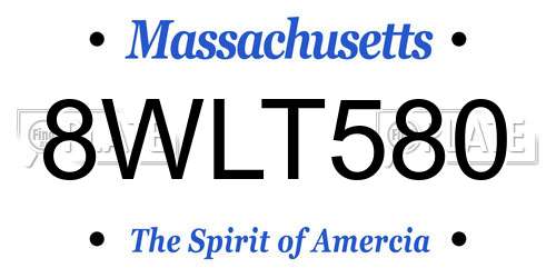 8WLT580 Massachusetts License Plate