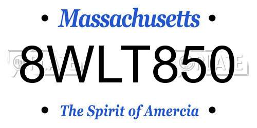 8WLT850 Massachusetts License Plate