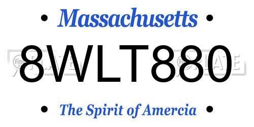 8WLT880 Massachusetts License Plate