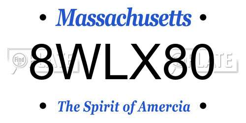 8WLX80 Massachusetts License Plate