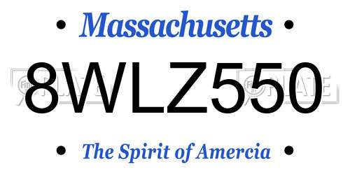 8WLZ550 Massachusetts License Plate