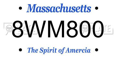 8WM800 Massachusetts License Plate