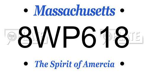 8WP618 Massachusetts License Plate