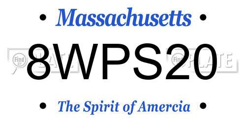 8WPS20 Massachusetts License Plate