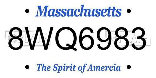 8WQ6983 Massachusetts License Plate