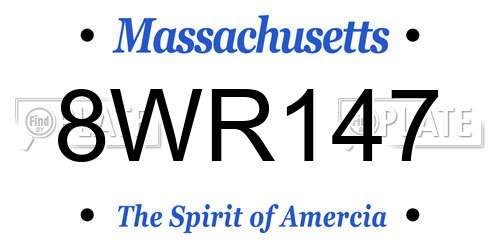 8WR147 Massachusetts License Plate