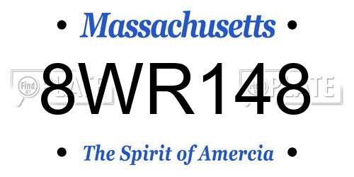 8WR148 Massachusetts License Plate