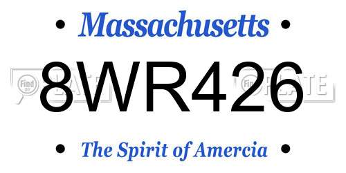 8WR426 Massachusetts License Plate