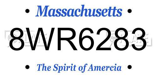 8WR6283 Massachusetts License Plate