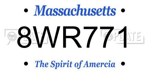 8WR771 Massachusetts License Plate