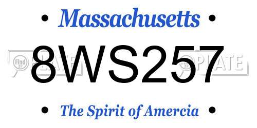 8WS257 Massachusetts License Plate