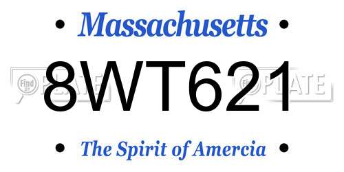 8WT621 Massachusetts License Plate