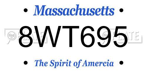 8WT695 Massachusetts License Plate