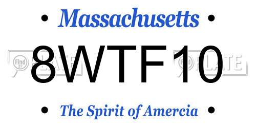 8WTF10 Massachusetts License Plate