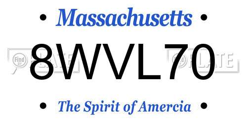 8WVL70 Massachusetts License Plate
