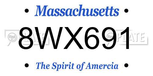 8WX691 Massachusetts License Plate