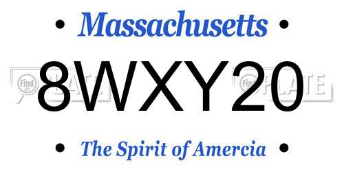 8WXY20 Massachusetts License Plate