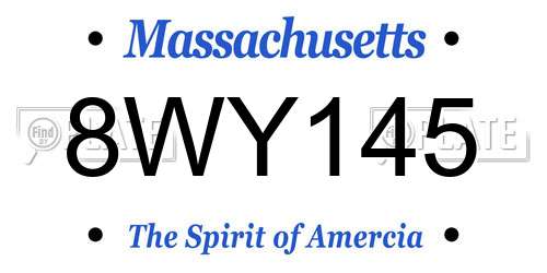 8WY145 Massachusetts License Plate