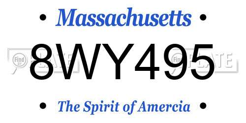 8WY495 Massachusetts License Plate