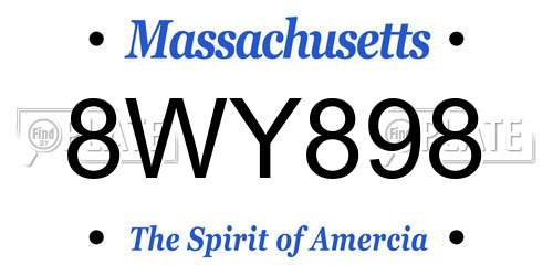 8WY898 Massachusetts License Plate