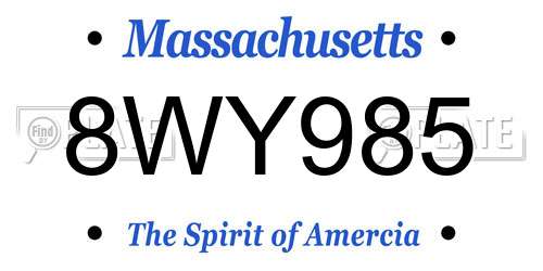 8WY985 Massachusetts License Plate