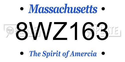 8WZ163 Massachusetts License Plate