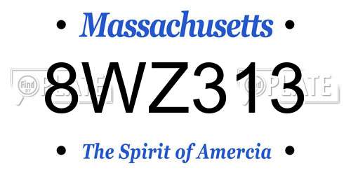 8WZ313 Massachusetts License Plate