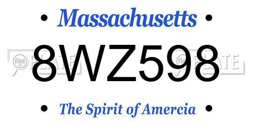 8WZ598 Massachusetts License Plate