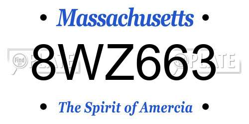 8WZ663 Massachusetts License Plate