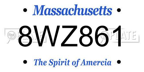 8WZ861 Massachusetts License Plate
