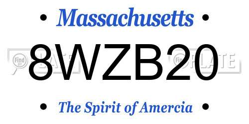 8WZB20 Massachusetts License Plate