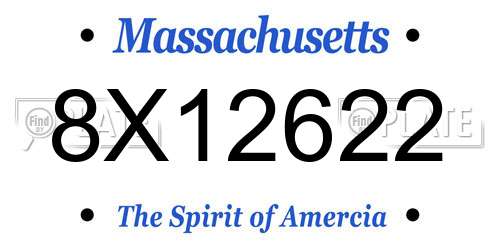 8X12622 Massachusetts License Plate