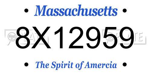 8X12959 Massachusetts License Plate