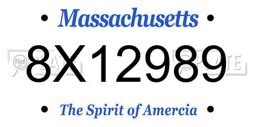 8X12989 Massachusetts License Plate
