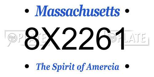 8X2261 Massachusetts License Plate