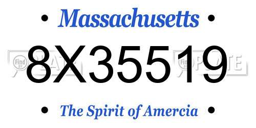 8X35519 Massachusetts License Plate
