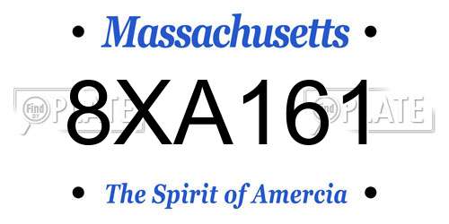8XA161 Massachusetts License Plate